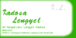 kadosa lengyel business card